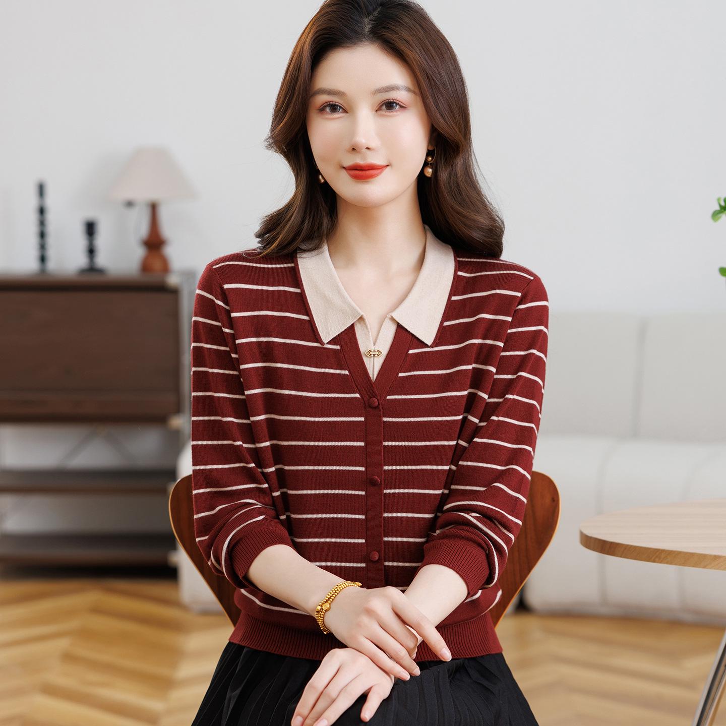 Spring Fashion Striped Wool Knit Sweater for Middle-Aged and Elderly Women 4XL (Recommended 145-160 jin) іржавий/червоний
Spring Fashion Striped Wool Knit Sweater for Middle-Aged and Elderly Women 4XL (Recommended 145-160 jin) іржавий/червоний