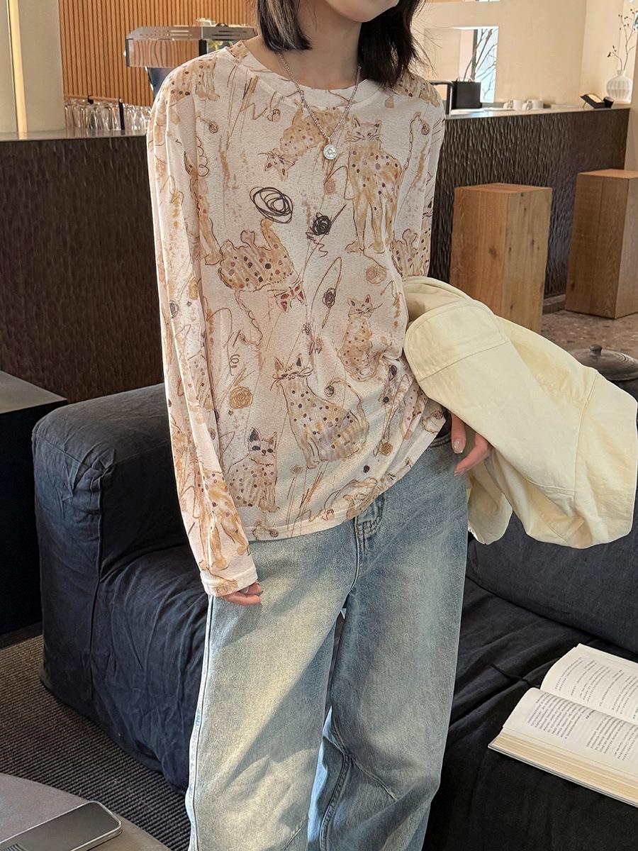 Li Nuochun Women s 2026 Lazy Cat Print Round Neck Long Sleeve T-Shirt - Stylish and Slimming Base Layer Top One size
Li Nuochun Women s 2026 Lazy Cat Print Round Neck Long Sleeve T-Shirt - Stylish and Slimming Base Layer Top One size