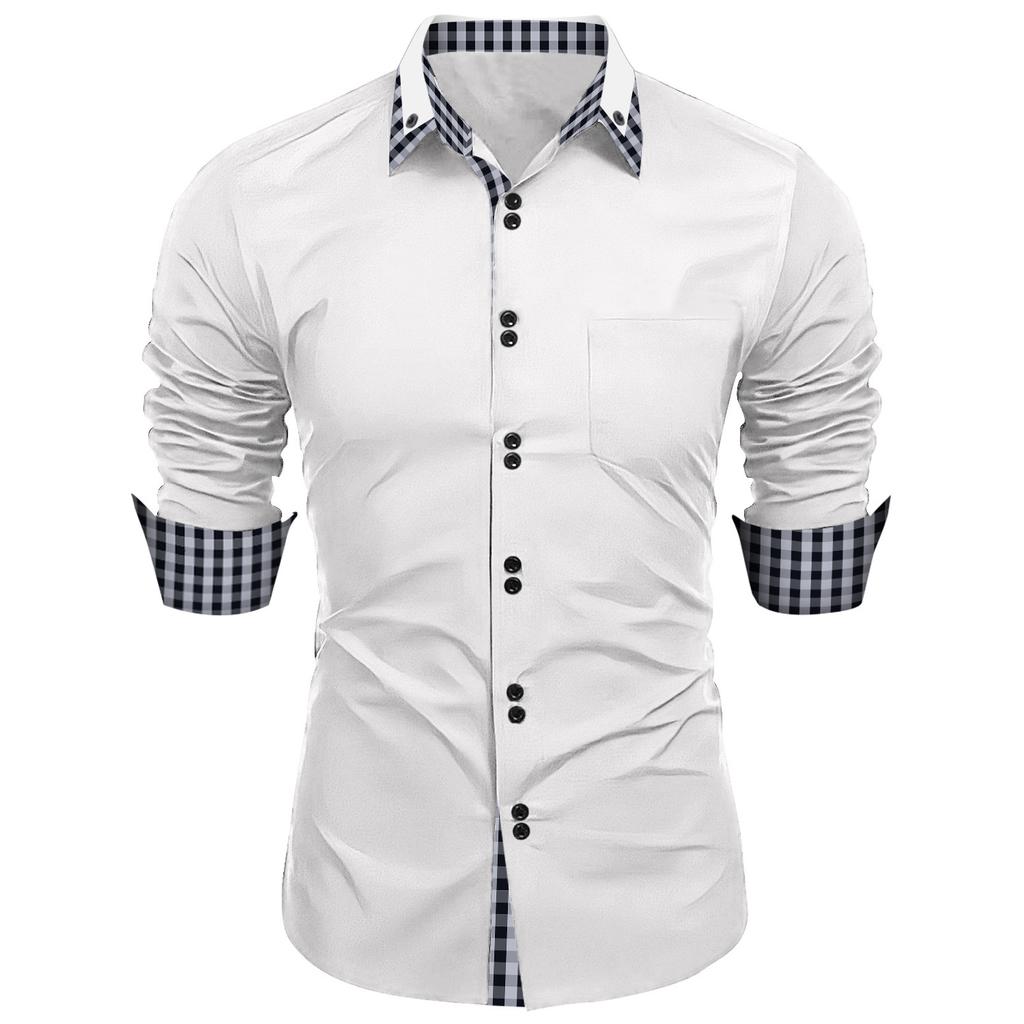 Men s Spring and Autumn Four Seasons Thin Section of Simple Splicing Plaid Long Sleeved Lapel Men s Casual Button Paragraph Business Shirt 3XL
Men s Spring and Autumn Four Seasons Thin Section of Simple Splicing Plaid Long Sleeved Lapel Men s Casual Button Paragraph Business Shirt 3XL