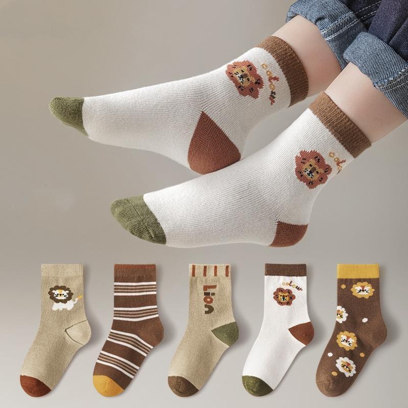 5Pairs/Lot Baby Socks Toddler Girls Boys Middle Tube Socks For Kids Soft Cotton Cartoon lions Letter Floor Sock Autumn S коричневий
5Pairs/Lot Baby Socks Toddler Girls Boys Middle Tube Socks For Kids Soft Cotton Cartoon lions Letter Floor Sock Autumn S коричневий