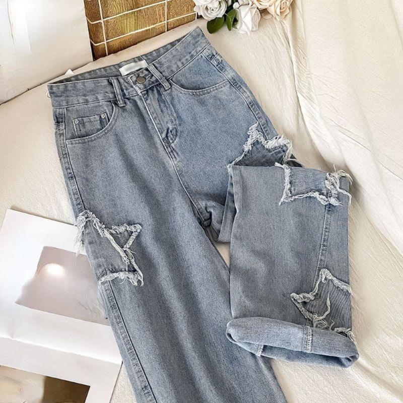 Джинсовые популярные Ins Fashion Корейский со звездой 2023 Весна Осень Новые прямые свободные джинсы с высокой талией 
Джинсовые популярные Ins Fashion Корейский со звездой 2023 Весна Осень Новые прямые свободные джинсы с высокой талией