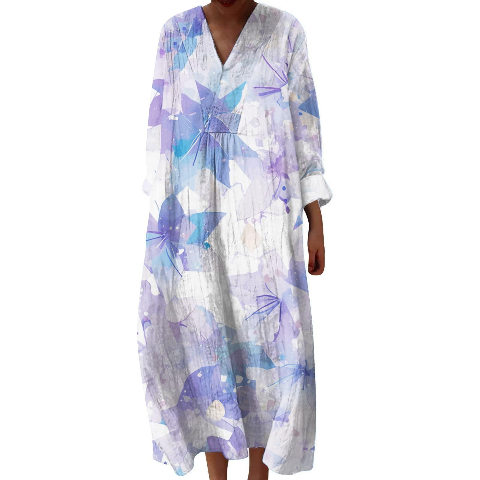 Женское повседневное и модное платье с V-образным вырезом и цветочным принтом, с длинным рукавом XXL
Женское повседневное и модное платье с V-образным вырезом и цветочным принтом, с длинным рукавом XXL