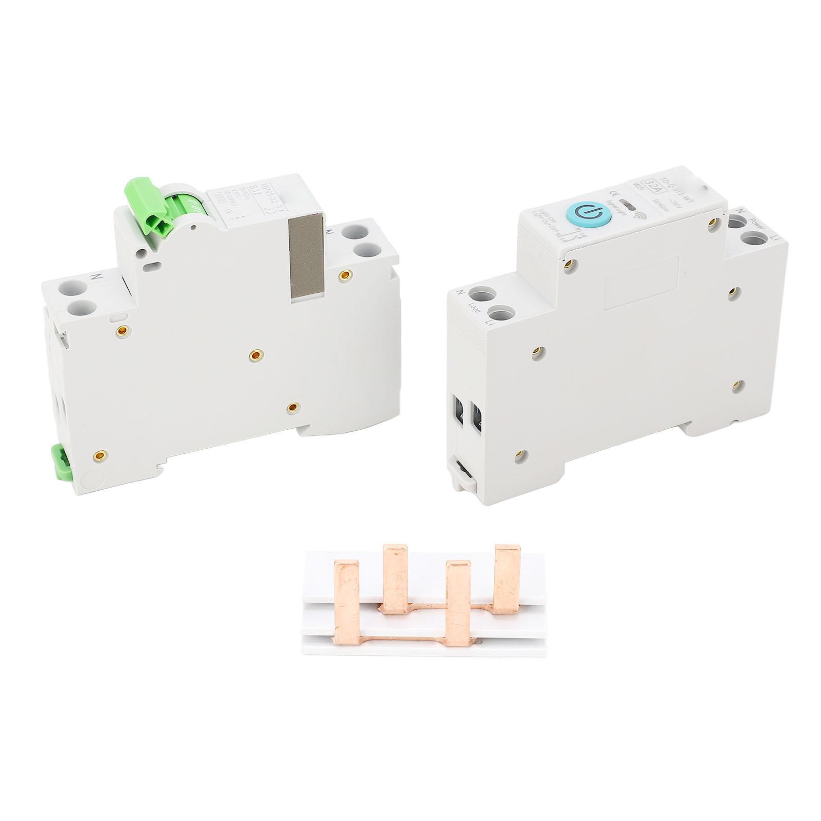WiFi Circuit Breaker 1P+N 32A AC 230V 6KA Breaking Capacity Timing Relay Remote Control MCB
WiFi Circuit Breaker 1P+N 32A AC 230V 6KA Breaking Capacity Timing Relay Remote Control MCB