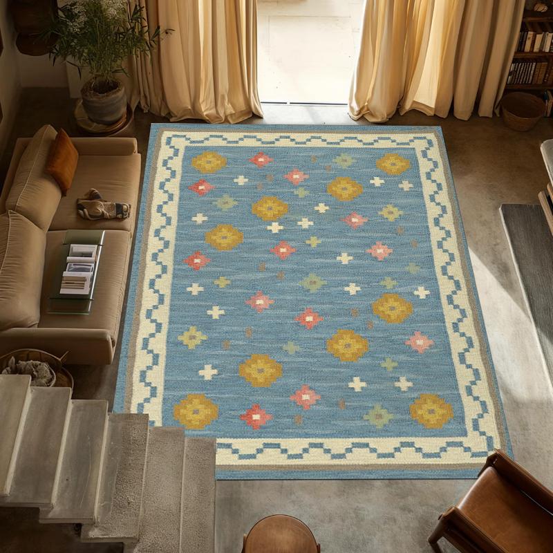 Vintage Blue Area Rug Non-Slip Floor Mat with Tribal Geometric Pattern Retro Boho Decor Carpet for Entryway Entrance Livingroom 40x60cm
Vintage Blue Area Rug Non-Slip Floor Mat with Tribal Geometric Pattern Retro Boho Decor Carpet for Entryway Entrance Livingroom 40x60cm