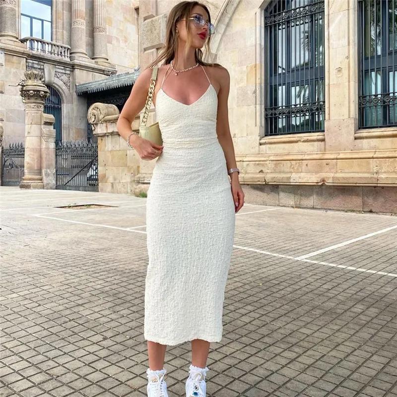 White Halter Backless Maxi Dress Women Strappy Cutout Slim Fit Party Formal Dress S белый
White Halter Backless Maxi Dress Women Strappy Cutout Slim Fit Party Formal Dress S белый