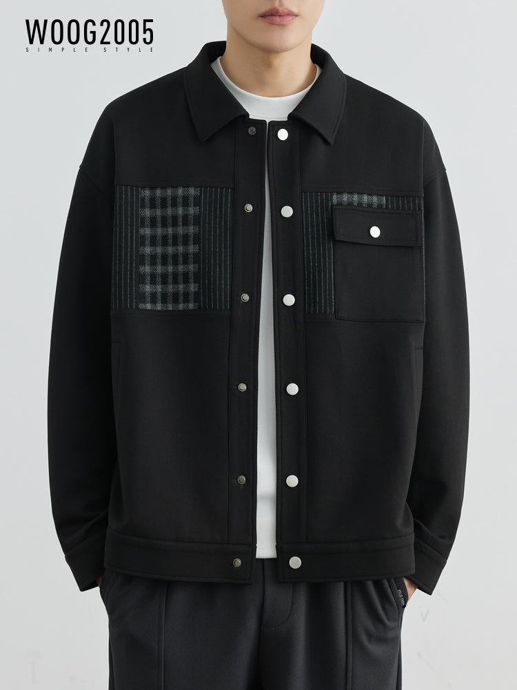 Wrinkle Resistant Twill Men s Black Patchwork Lapel Jacket And New Trend Slightly Loose Casual Jacket
Wrinkle Resistant Twill Men s Black Patchwork Lapel Jacket And New Trend Slightly Loose Casual Jacket