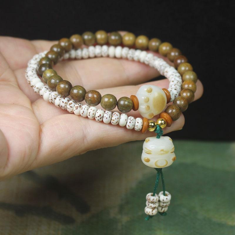 Green Sandalwood 6mm & Star Moon Bodhi Double Layer Bracelet with Cat Pendant, Forest Style Wrist Jewelry
Green Sandalwood 6mm & Star Moon Bodhi Double Layer Bracelet with Cat Pendant, Forest Style Wrist Jewelry