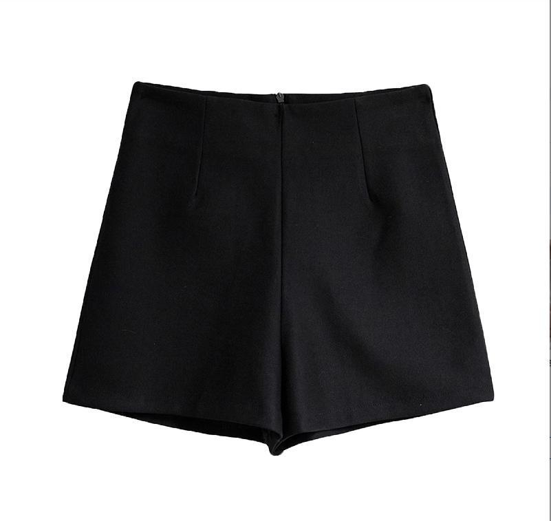 Женские шорты-кюлоты А-силуэта с высокой посадкой, черные, эластичные - Коллекция весна/лето 2025 3XL чёрный