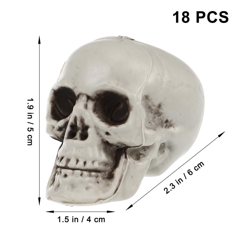 18pcs Halloween Skull Heads Scary Prank Props Terrifying Skull Mini Plastic Ornament For Haunted House Skull Model
18pcs Halloween Skull Heads Scary Prank Props Terrifying Skull Mini Plastic Ornament For Haunted House Skull Model