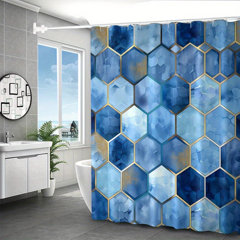 1Pc Geometric Hexagon Waterproof Bathroom Curtains, Digital Print Polyester Art Design, Woven Bath Partition With Hooks W60H190(CM)-1 Pcs
1Pc Geometric Hexagon Waterproof Bathroom Curtains, Digital Print Polyester Art Design, Woven Bath Partition With Hooks W60H190(CM)-1 Pcs