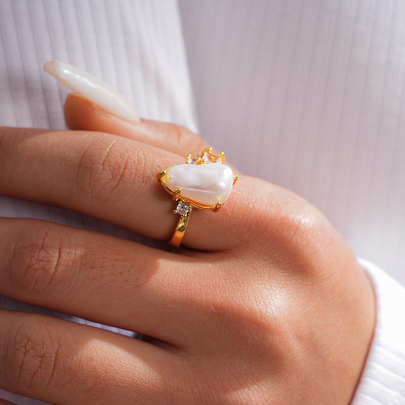 French Retro Imitation Pearl Water Drop Adjustable Rings for Women Luxury Irregular Pearl Design Finger Ring Daily Wear Zircon золотий
French Retro Imitation Pearl Water Drop Adjustable Rings for Women Luxury Irregular Pearl Design Finger Ring Daily Wear Zircon золотий