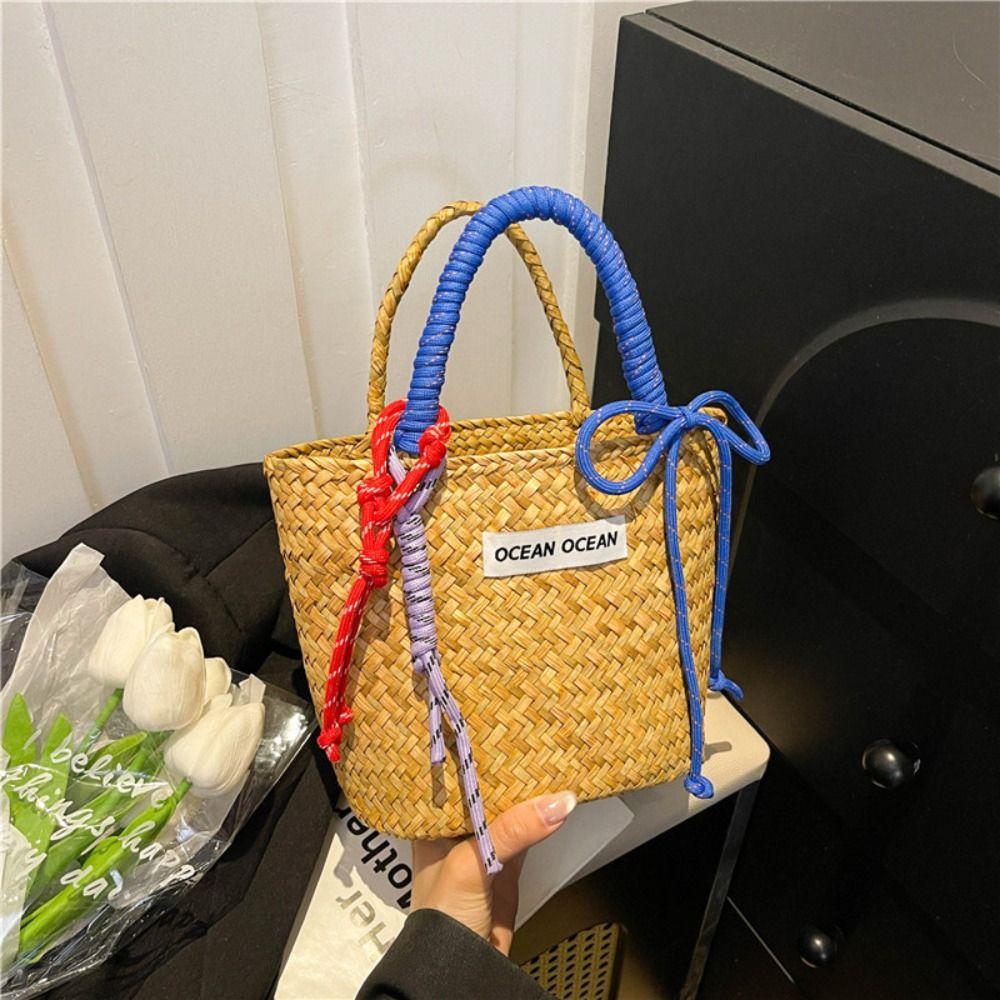 Handmade Straw Basket Bag Large Capacity Grass Woven Bag Leisure Weave Tote Bag Summer фіолетовий
Handmade Straw Basket Bag Large Capacity Grass Woven Bag Leisure Weave Tote Bag Summer фіолетовий