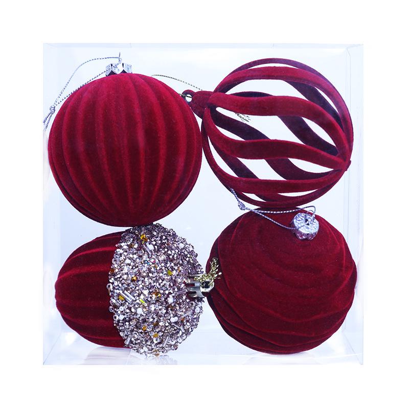 Wine Red Flocked Christmas Tree Ornaments: Various Shaped Hanging Decorative Balls for Holiday Scenery. 8cm, 4 pieces вино красного
Wine Red Flocked Christmas Tree Ornaments: Various Shaped Hanging Decorative Balls for Holiday Scenery. 8cm, 4 pieces вино красного