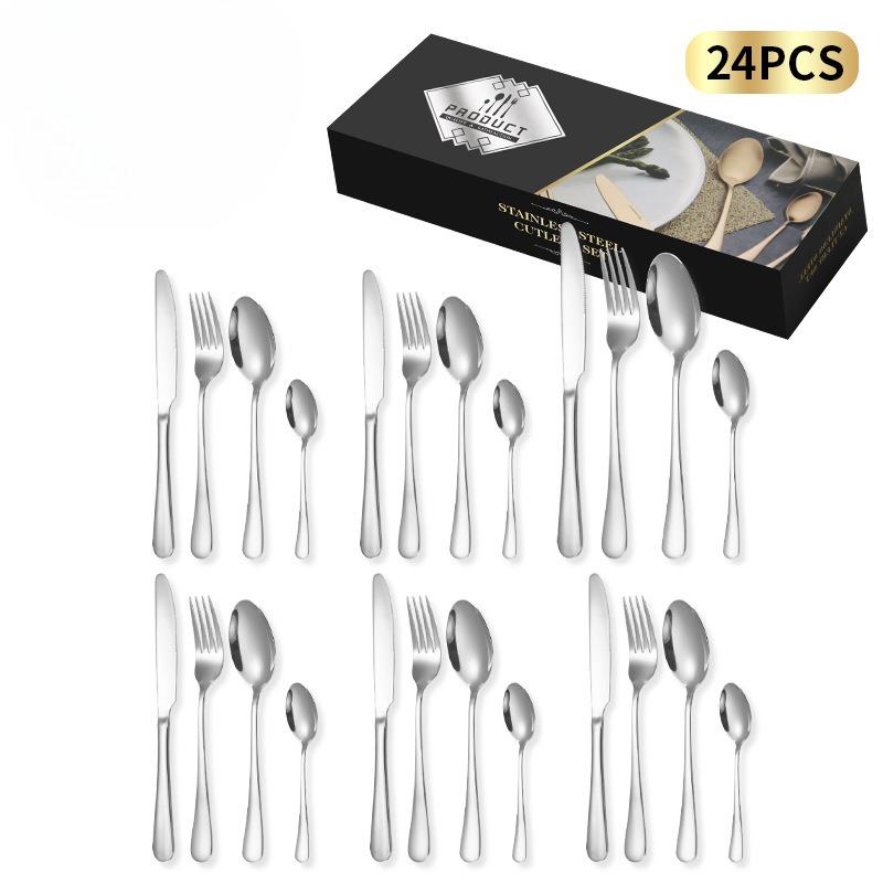 24-Piece stainless steel with Steak Knives,tainless Steel Utensils Service for 6, Includes Forks Spoons Knives, Dishwasher Safe
24-Piece stainless steel with Steak Knives,tainless Steel Utensils Service for 6, Includes Forks Spoons Knives, Dishwasher Safe