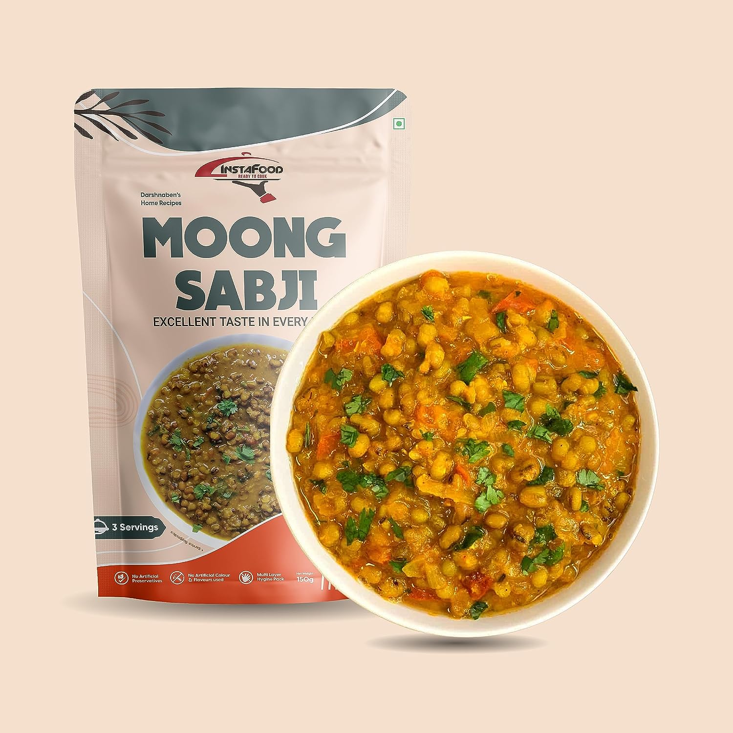 Moong Sabji | Ready to Eat & Cook Meal | 3-4 Servings | Pack of 1 (150g) | You can use this product for 1 year after you get it
Moong Sabji | Ready to Eat & Cook Meal | 3-4 Servings | Pack of 1 (150g) | You can use this product for 1 year after you get it