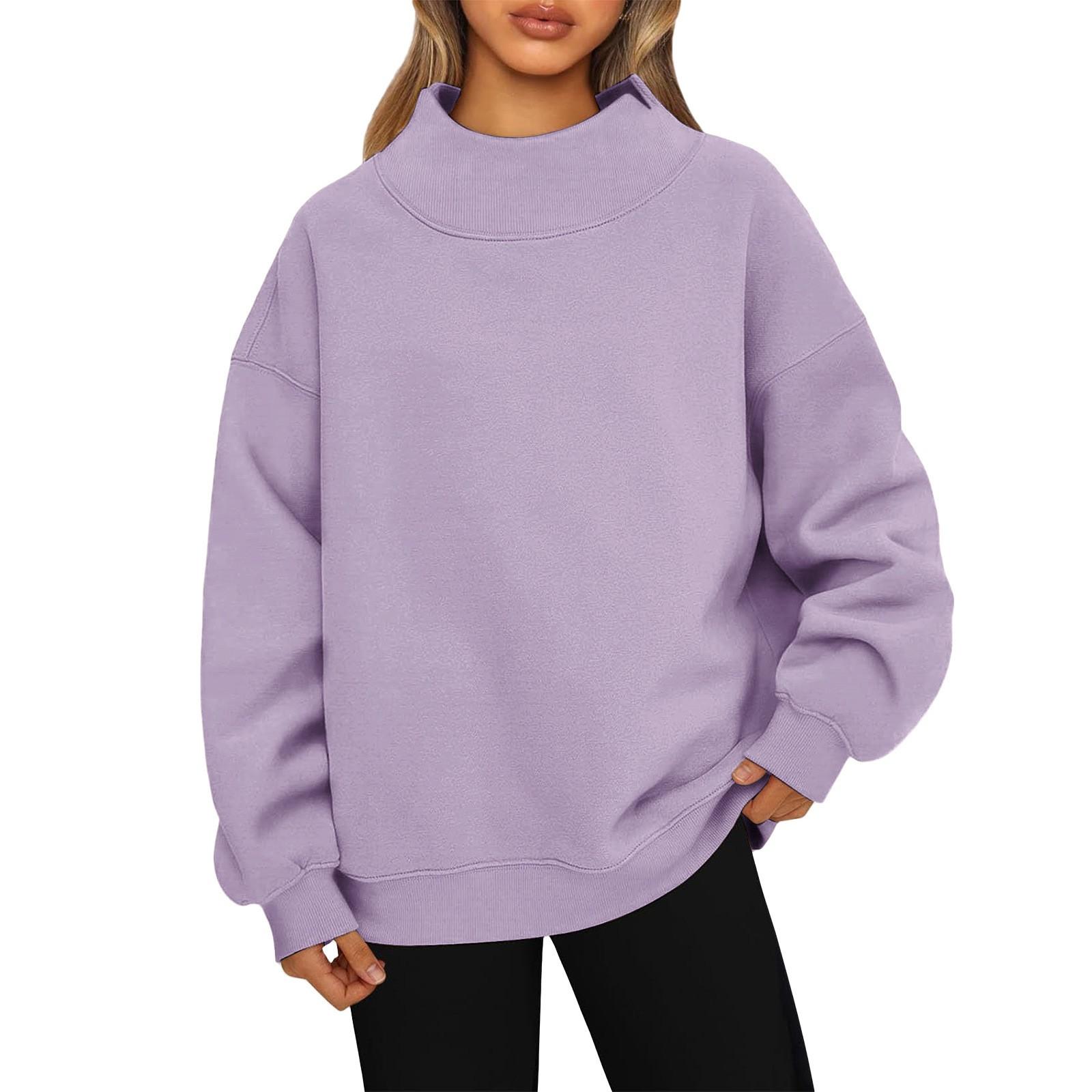 Ladies Fashionable Loose High Neck Long Sleeved Solid Color Hoodie Top Pullover XL фіолетовий
Ladies Fashionable Loose High Neck Long Sleeved Solid Color Hoodie Top Pullover XL фіолетовий