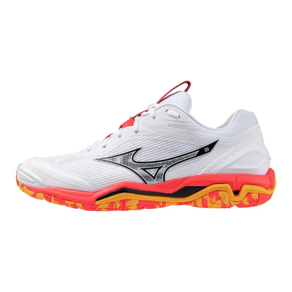 Mizuno Wave Stealth 6 Tennis Shoes, White/Black/Orange, Size 23.0 cm, 2E
Mizuno Wave Stealth 6 Tennis Shoes, White/Black/Orange, Size 23.0 cm, 2E