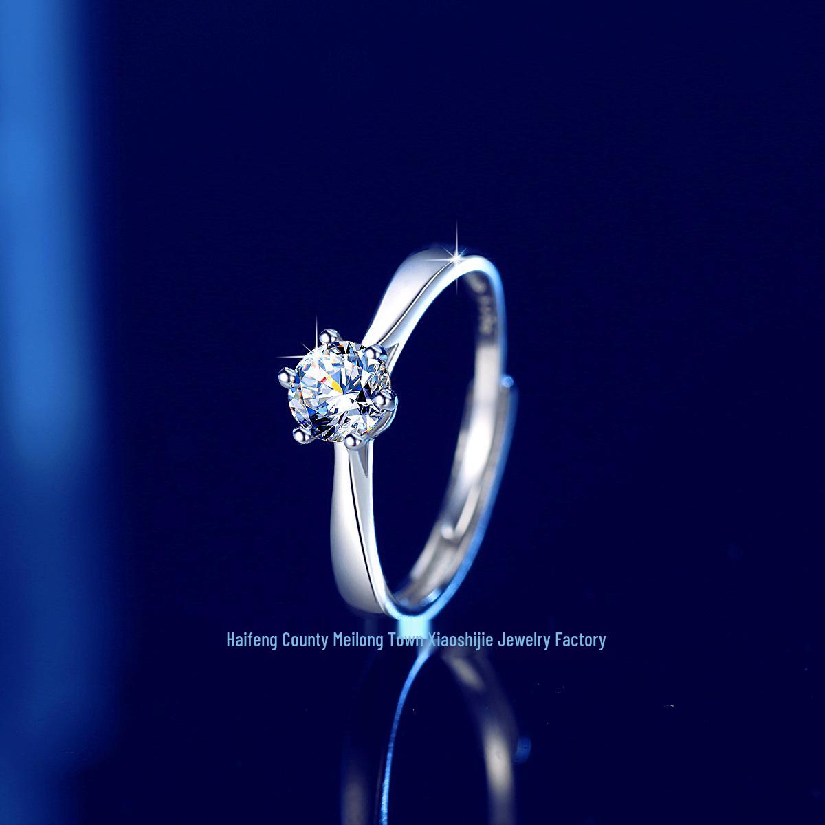 Korean-Style Moissanite Six-Prong Adjustable Engagement Ring for Women
Korean-Style Moissanite Six-Prong Adjustable Engagement Ring for Women