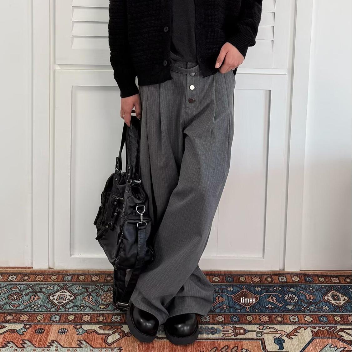 Unisex Striped Pleated Wide-Leg Pants - Trendy Autumn/Winter Collection L
Unisex Striped Pleated Wide-Leg Pants - Trendy Autumn/Winter Collection L