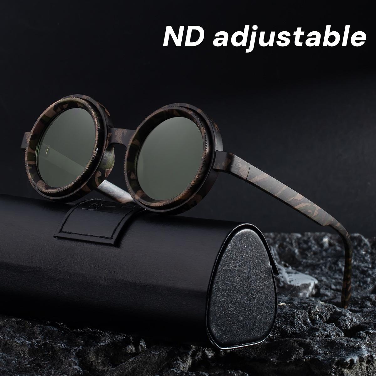 ND9 Adjustable Dimming Sunglasses Polarized Small Frame Round Steampunk Men Light-Reducing Sun Glasses for Fishing Driving UV400
ND9 Adjustable Dimming Sunglasses Polarized Small Frame Round Steampunk Men Light-Reducing Sun Glasses for Fishing Driving UV400