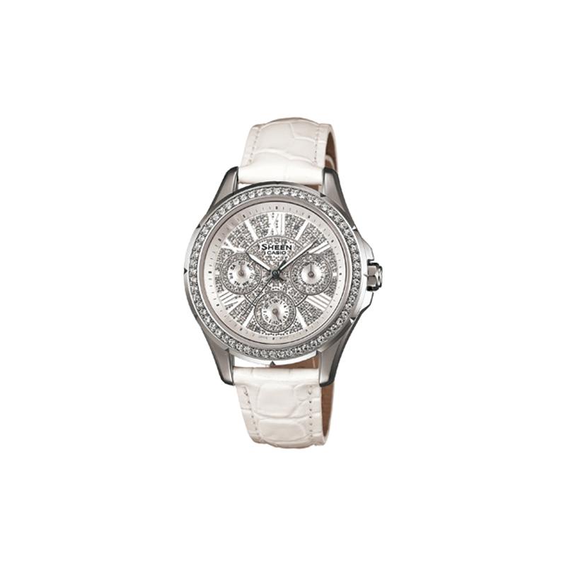 Casio SHEEN series three-dial rhinestone-trimmed stopwatch day and date display waterproof sports business quartz movement leather strap SHE-3504L-7AU срібний
Casio SHEEN series three-dial rhinestone-trimmed stopwatch day and date display waterproof sports business quartz movement leather strap SHE-3504L-7AU срібний