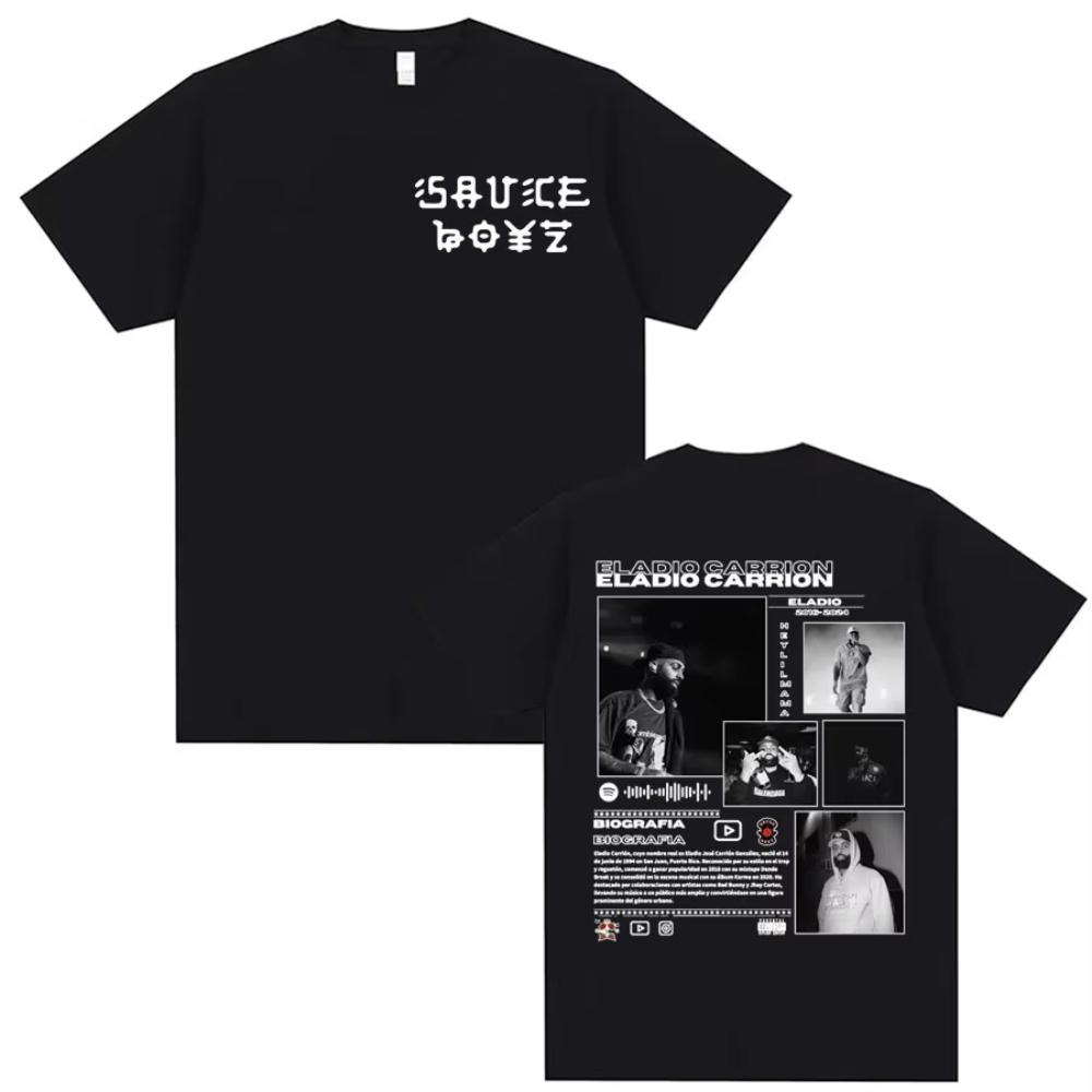 Rapper Eladio Carrion Album Cover T Shirt Men Women s Clothing Hip Hop Style Vintage T Shirts Casual Cotton High Quality T-sh... 5XL
Rapper Eladio Carrion Album Cover T Shirt Men Women s Clothing Hip Hop Style Vintage T Shirts Casual Cotton High Quality T-sh... 5XL