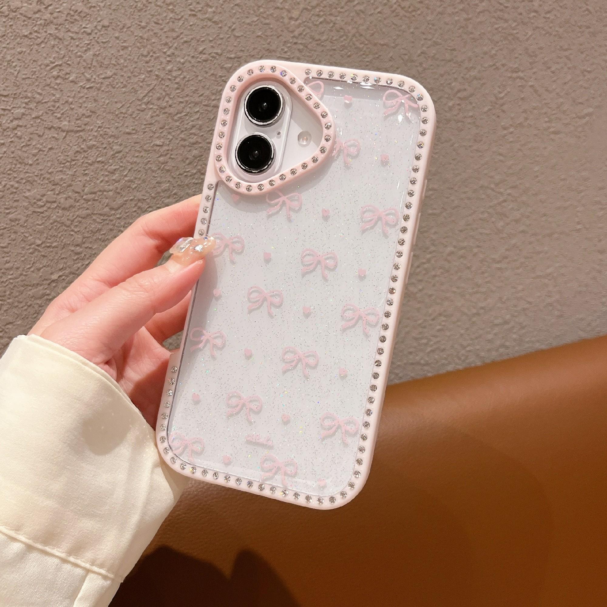 For iPhone 16 Case Epoxy Design TPU+PC Phone Cover with Bowknot Pattern,Rhinestone Decor White
For iPhone 16 Case Epoxy Design TPU+PC Phone Cover with Bowknot Pattern,Rhinestone Decor White