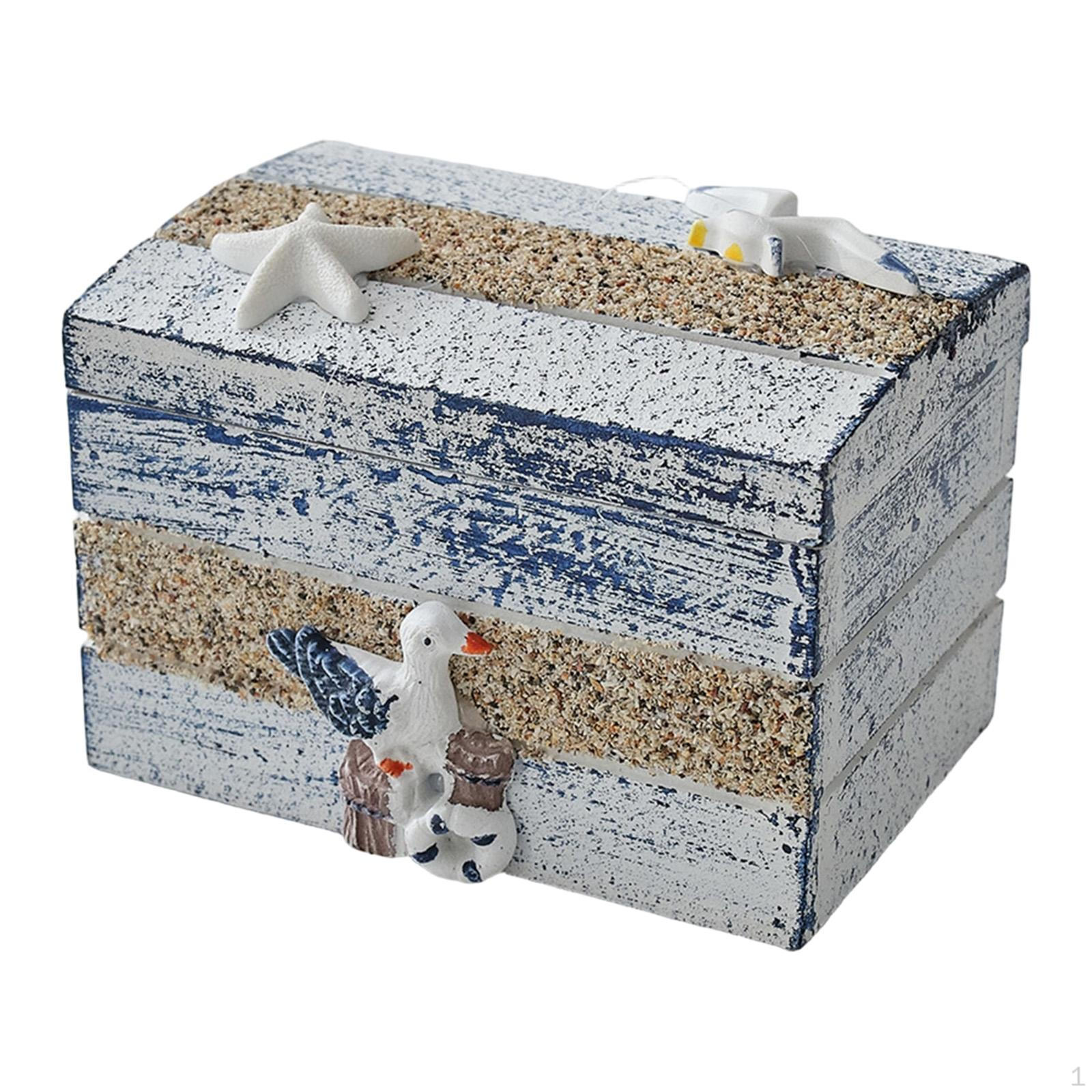 Small Jewelry Trinket Box Decorative Wooden Ornament Rustic Nautical Keepsake Storage for Beach with Bird
Small Jewelry Trinket Box Decorative Wooden Ornament Rustic Nautical Keepsake Storage for Beach with Bird