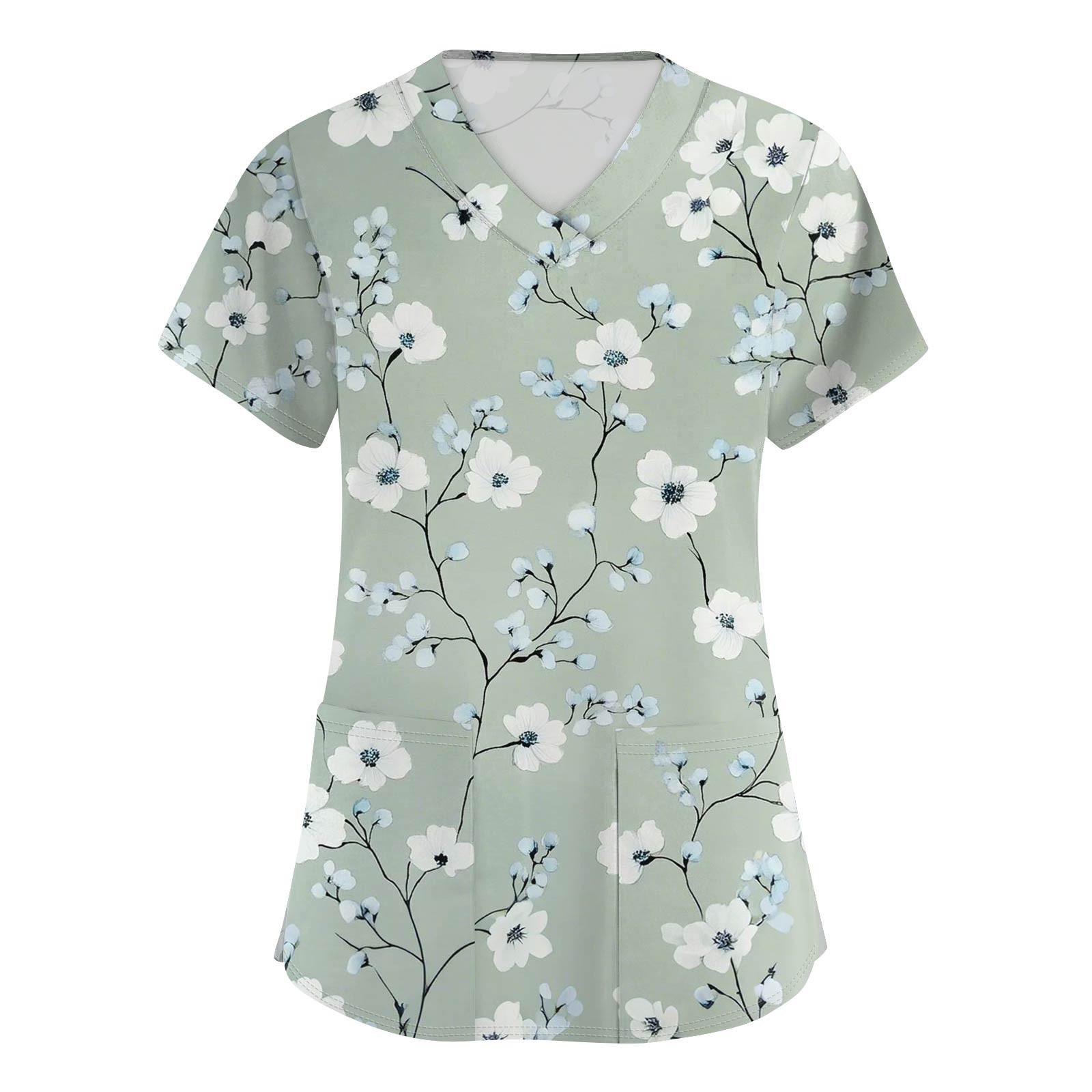 Женская модная рабочая одежда с короткими рукавами с принтом и верхом с двойными карманами XL зелёный
Женская модная рабочая одежда с короткими рукавами с принтом и верхом с двойными карманами XL зелёный