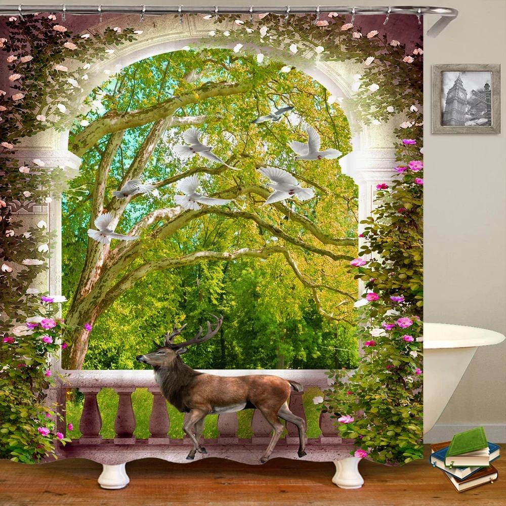 Waterproof Fabric 3D Shower Curtain Bathroom Curtain Rural Garden Beach Flower Landscape Polyester Bath Curtain With Hooks W60H190(CM)-1 Pcs
Waterproof Fabric 3D Shower Curtain Bathroom Curtain Rural Garden Beach Flower Landscape Polyester Bath Curtain With Hooks W60H190(CM)-1 Pcs