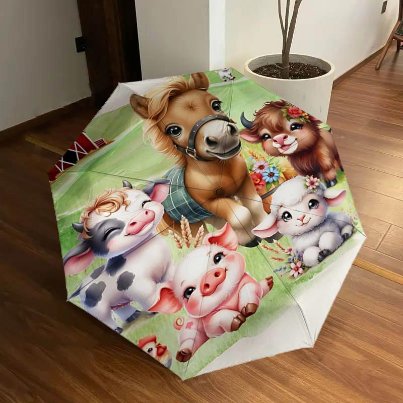 Farm Animal Friends Automatic Opening/Closing Umbrella - Portable Tri-Fold Design with 8-Bone Iron Frame, Perfect for Outdoor Use, Festive G
Farm Animal Friends Automatic Opening/Closing Umbrella - Portable Tri-Fold Design with 8-Bone Iron Frame, Perfect for Outdoor Use, Festive G
