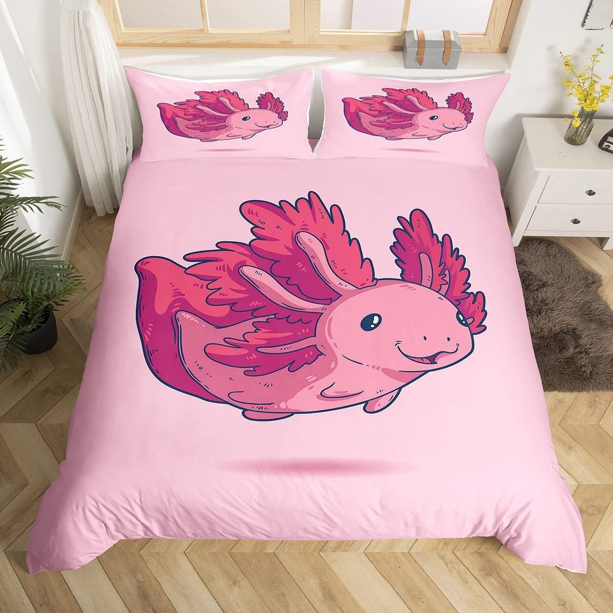 Мультяшный пододеяльник с аксолотлем размера фулл для детей, мальчиков, девочек, малышей, кавайный комплект постельного белья с аксолотлем, милый прибрежный чехол для одеяла с морскими водорослями Single135x200cm 2pcs
Мультяшный пододеяльник с аксолотлем размера фулл для детей, мальчиков, девочек, малышей, кавайный комплект постельного белья с аксолотлем, милый прибрежный чехол для одеяла с морскими водорослями Single135x200cm 2pcs