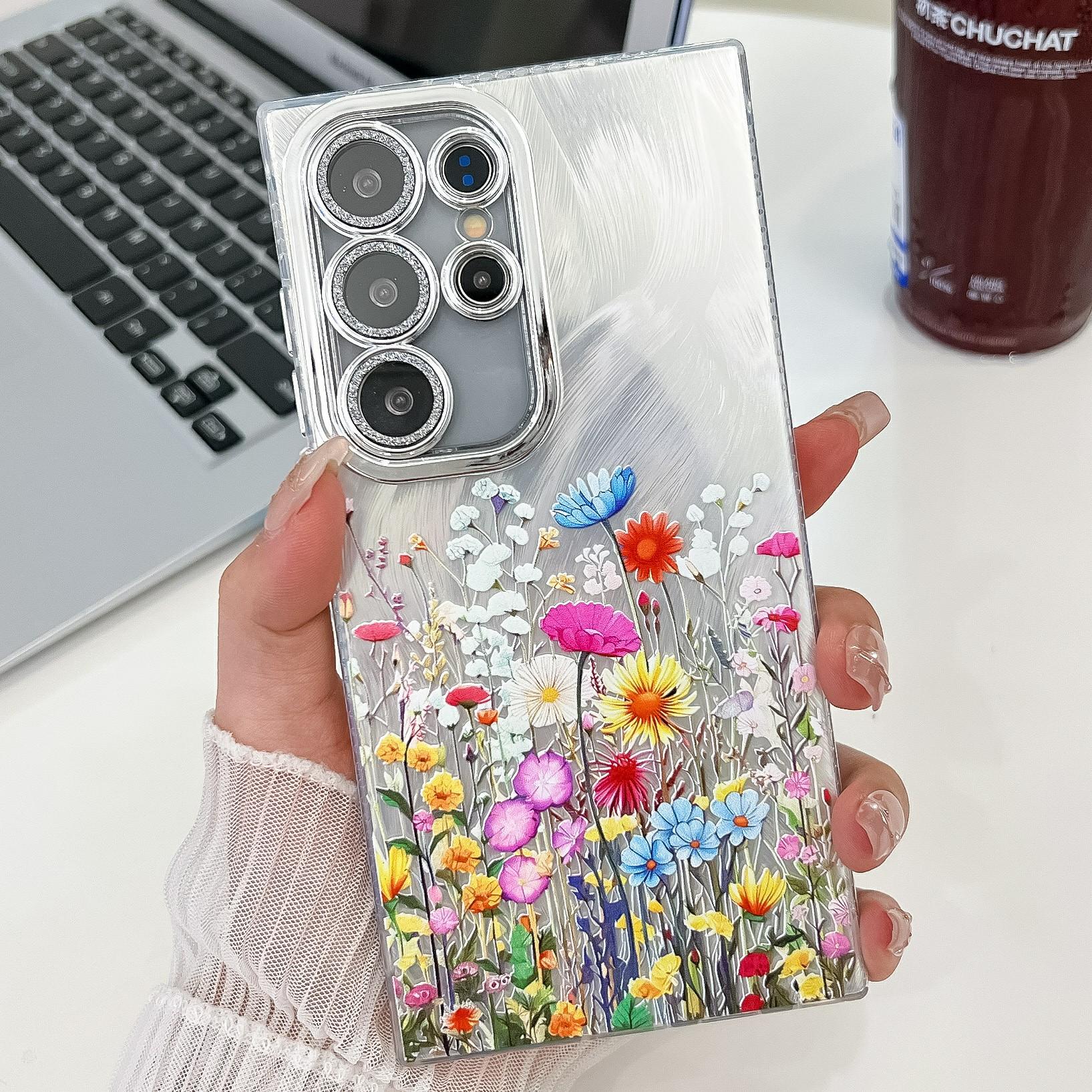 For Samsung Galaxy S25 Ultra Case Electroplated Floral Pattern IMD TPU+PC Phone Back Cover with Glass Lens Film SH4
For Samsung Galaxy S25 Ultra Case Electroplated Floral Pattern IMD TPU+PC Phone Back Cover with Glass Lens Film SH4
