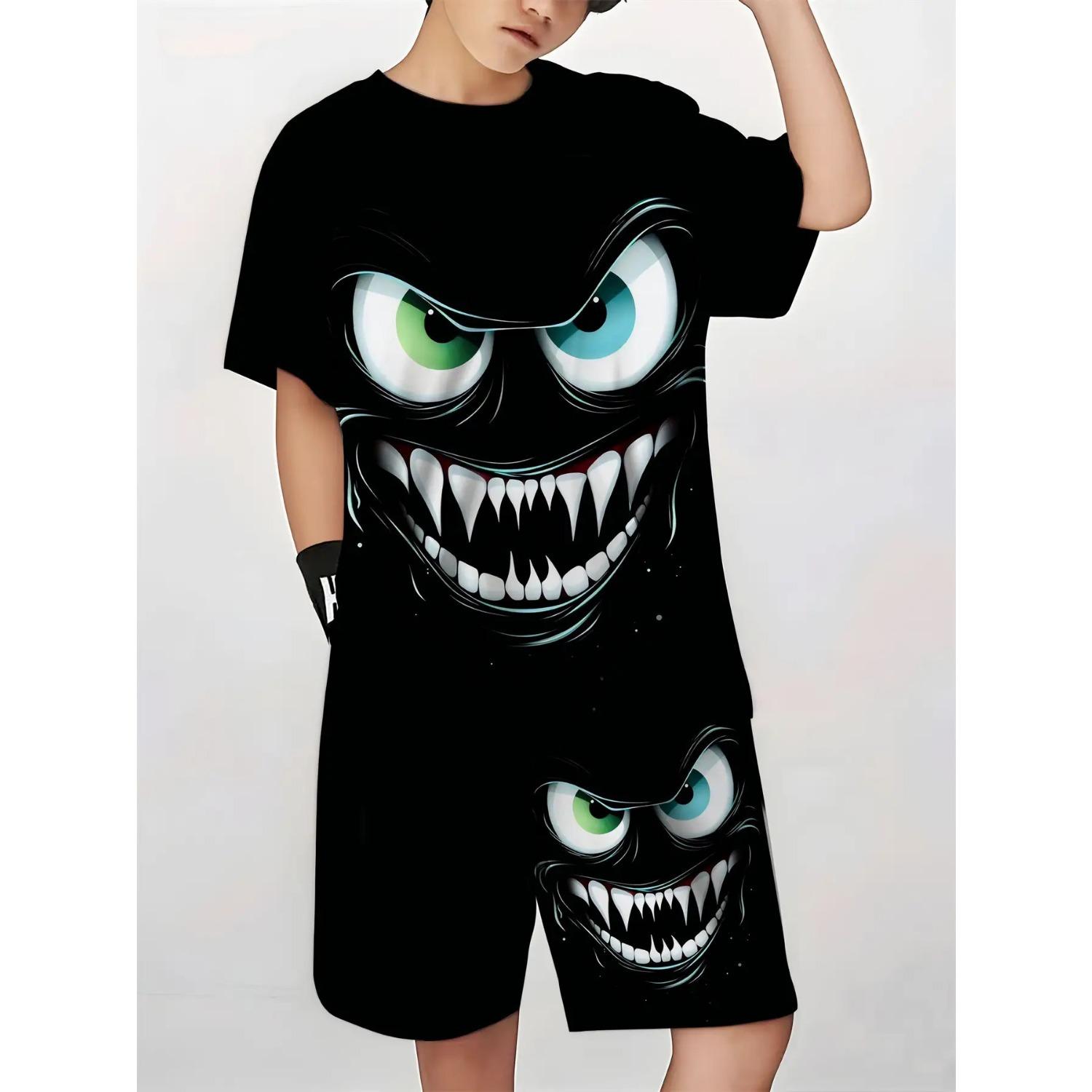 Fashionable boys T-shirt set, 3D printed pattern, boys outdoor sports T-shirt set 5-6 Years
Fashionable boys T-shirt set, 3D printed pattern, boys outdoor sports T-shirt set 5-6 Years