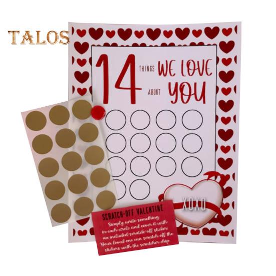 Скретч-карта ко Дню святого Валентина 14 вещей, которые я люблю в тебе, своими руками Скретч-карта для романтических пар, подарок на годовщину для него, ее мужа, жены B