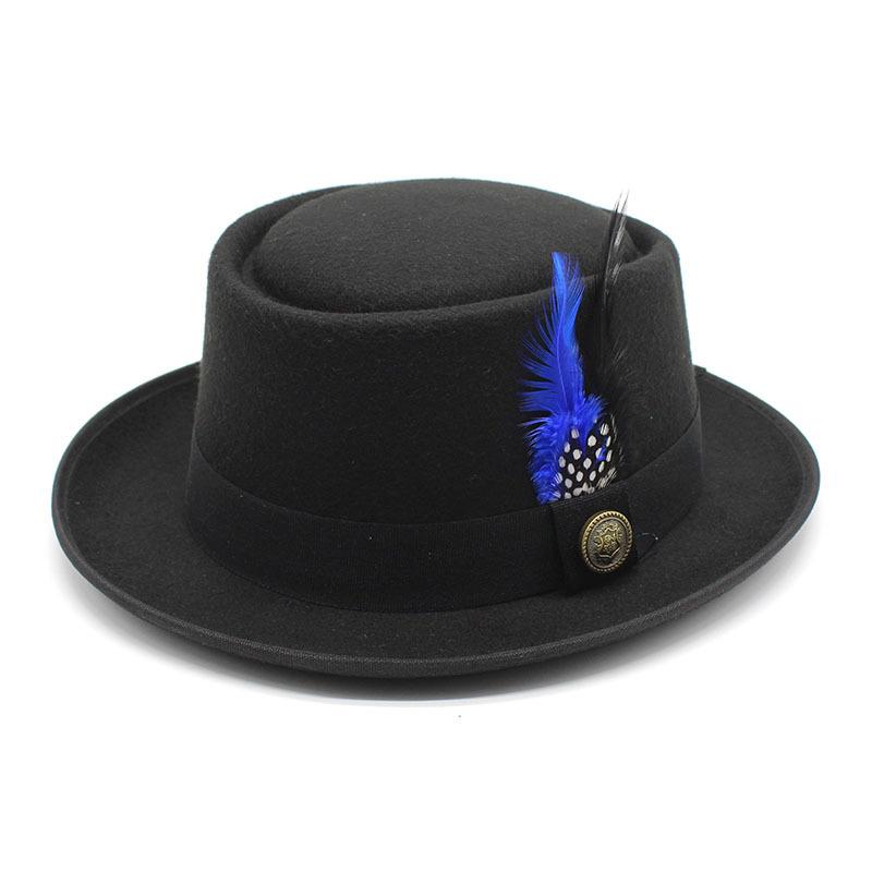 Men S And Women S Woolen Top Hats, Bowler Woolen Top Hats, Gentleman S Jazz Hats, Black And Blue Feathers Czy-224 M(56-58cm) чорний
Men S And Women S Woolen Top Hats, Bowler Woolen Top Hats, Gentleman S Jazz Hats, Black And Blue Feathers Czy-224 M(56-58cm) чорний
