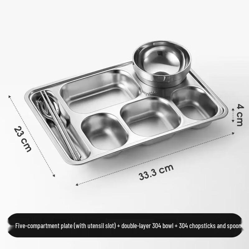 304 Stainless Steel Divided Lunch Box & Dinnerware Set
304 Stainless Steel Divided Lunch Box & Dinnerware Set