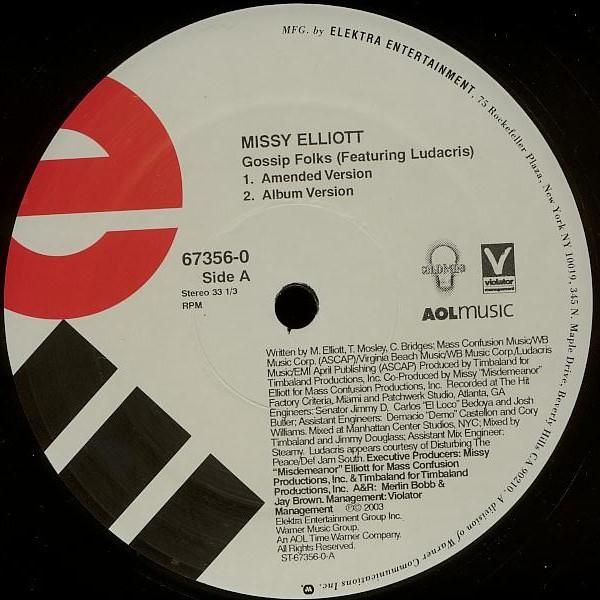 12inch Record MISSY ELLIOTT, LUDACRIS - Gossip Folks 067356 Elektra 2003 US Rap & Hip-Hop/R&B Used
12inch Record MISSY ELLIOTT, LUDACRIS - Gossip Folks 067356 Elektra 2003 US Rap & Hip-Hop/R&B Used