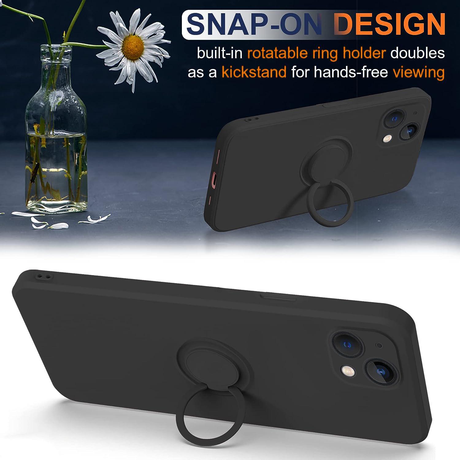 For iPhone 15 Plus Liquid Silicone Back Cover Ring Kickstand Phone Case with Wrist Rope Black
For iPhone 15 Plus Liquid Silicone Back Cover Ring Kickstand Phone Case with Wrist Rope Black