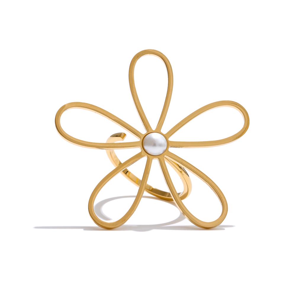 Yhpup Big Flower Hollow Open Adjustable Ring Jewelry for Women Stainless Steel Fashion Finger Accessories Attractive PVD Plated resizable
Yhpup Big Flower Hollow Open Adjustable Ring Jewelry for Women Stainless Steel Fashion Finger Accessories Attractive PVD Plated resizable