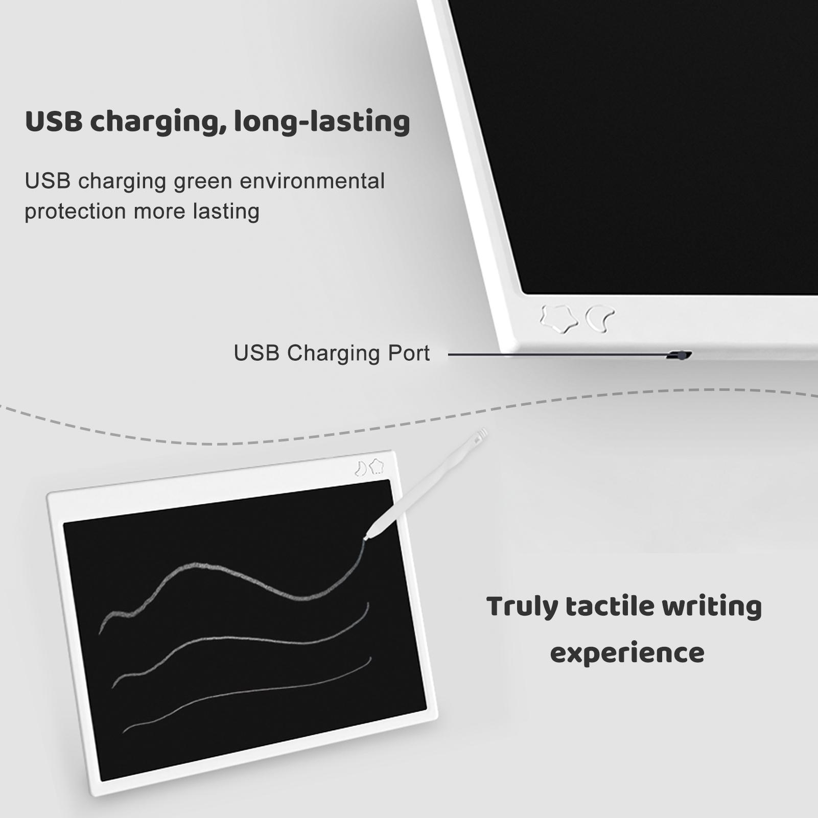 16-дюймовый ЖК-планшет для письма, портативный, обучающий, USB-перезаряжаемый, стираемый, многоразовый
16-дюймовый ЖК-планшет для письма, портативный, обучающий, USB-перезаряжаемый, стираемый, многоразовый