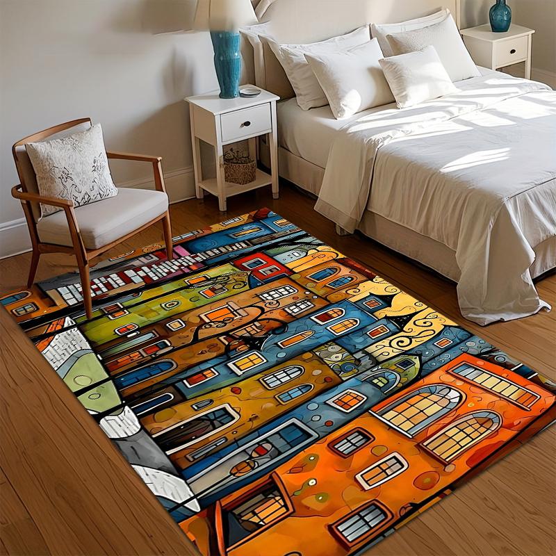 Vibrant Abstract Town Print Area Rug Non Slip Soft Floor Carpet for Living Room Bedroom Kids Room Playroom Decor 40X60cm
Vibrant Abstract Town Print Area Rug Non Slip Soft Floor Carpet for Living Room Bedroom Kids Room Playroom Decor 40X60cm