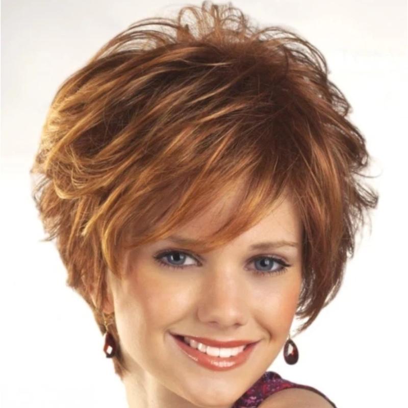 Wig, Women s Short Straight Hair Fashionable Fluffy Mixed Gold Synthetic Hair
Wig, Women s Short Straight Hair Fashionable Fluffy Mixed Gold Synthetic Hair