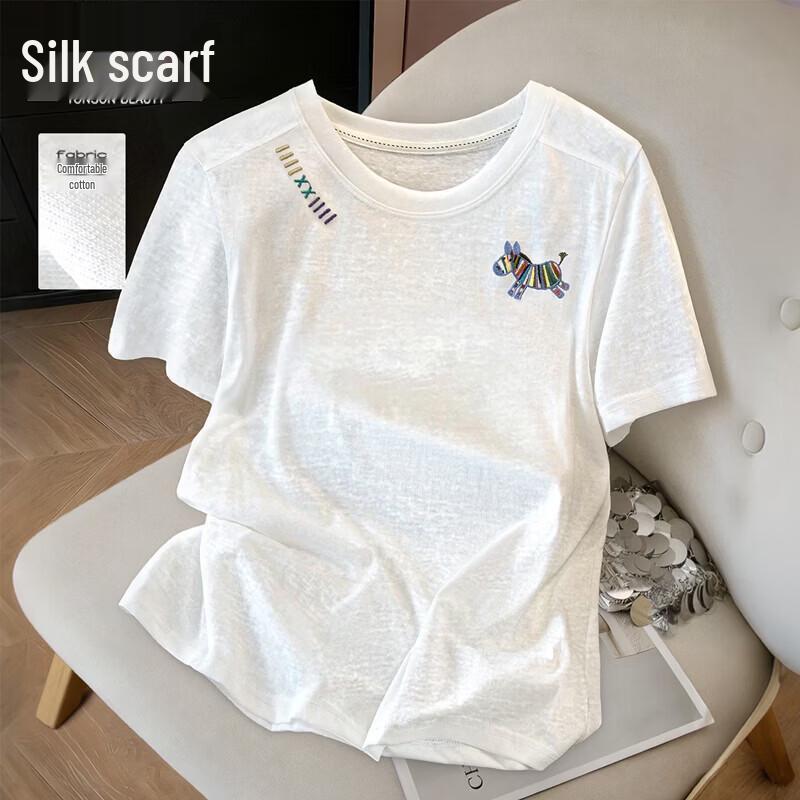 Sibaishe Women s Embroidered Round Neck Loose Fit T-Shirt S
Sibaishe Women s Embroidered Round Neck Loose Fit T-Shirt S