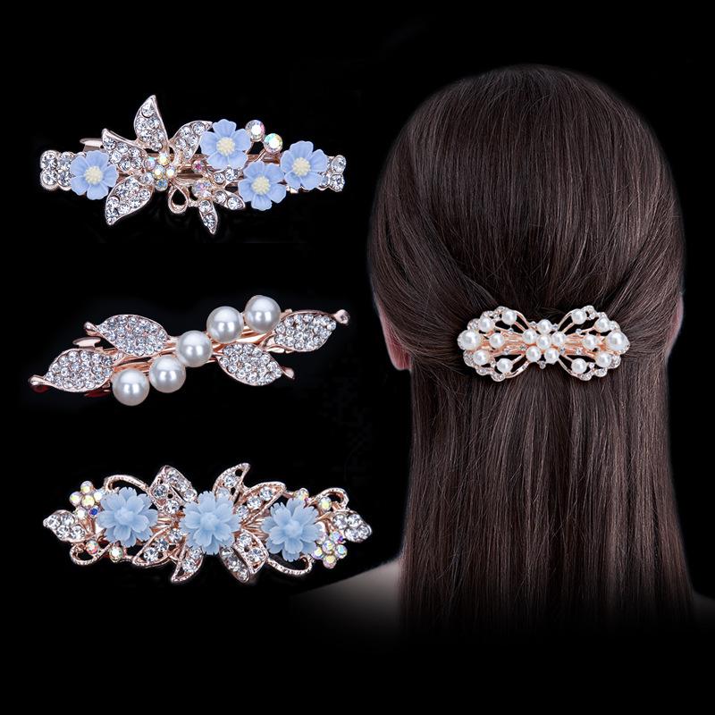 Korean Rhinestone Bowknot Hair Clip with Pearls - Elegant Adult Ponytail and Side Clip
Korean Rhinestone Bowknot Hair Clip with Pearls - Elegant Adult Ponytail and Side Clip