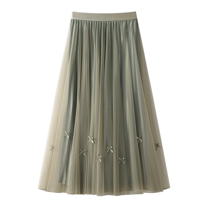 2025 Women s Reversible Green Pleated Tulle Midi Skirt with Bow - A-Line for Spring & Autumn One Size
2025 Women s Reversible Green Pleated Tulle Midi Skirt with Bow - A-Line for Spring & Autumn One Size