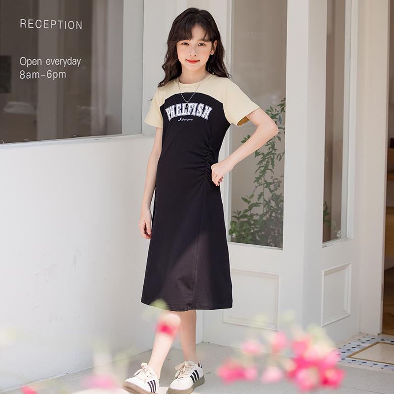 Girls Pure Cotton Color Block Over-Knee Casual Dress, Short Sleeve T-shirt Style for Big Kids 160 cm жовтий
Girls Pure Cotton Color Block Over-Knee Casual Dress, Short Sleeve T-shirt Style for Big Kids 160 cm жовтий
