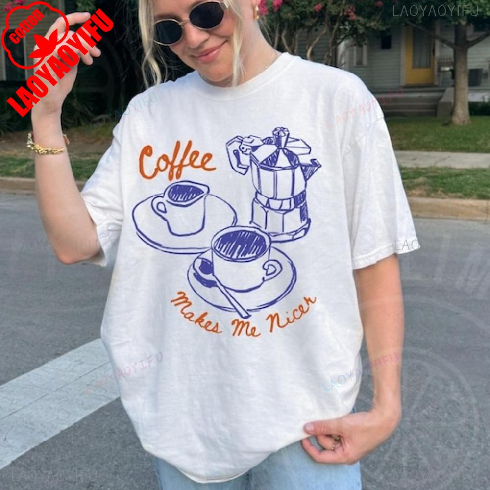2025 Coffee Makes Me Nicer Shirt Coffee Club Shirt Colors Tee Coffee Lover Gift Retro Tops Tee Foodie Tops Ropa Mujer 4XL
2025 Coffee Makes Me Nicer Shirt Coffee Club Shirt Colors Tee Coffee Lover Gift Retro Tops Tee Foodie Tops Ropa Mujer 4XL