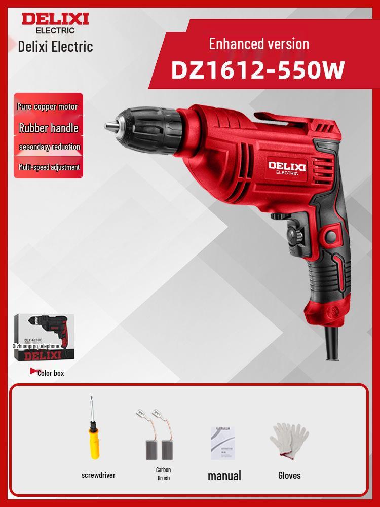Electric Hand Drill with Plug-In Cord - Household Pistol Drill and Screwdriver Tool
Electric Hand Drill with Plug-In Cord - Household Pistol Drill and Screwdriver Tool