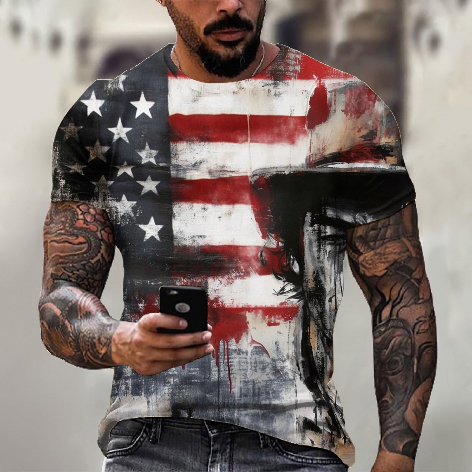 Мужская футболка с круглым вырезом и короткими рукавами с принтом «День независимости» L чёрный
Мужская футболка с круглым вырезом и короткими рукавами с принтом «День независимости» L чёрный